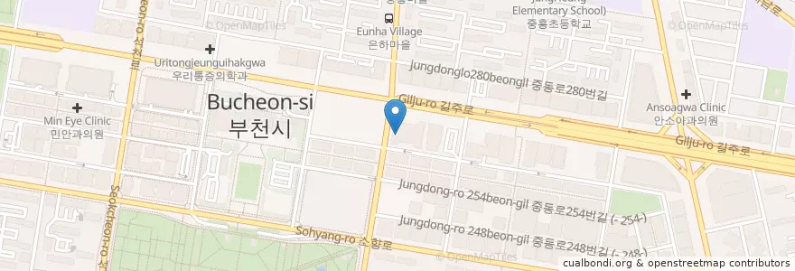 Mapa de ubicacion de 제일치과의원 en 대한민국, 경기도, 부천시.