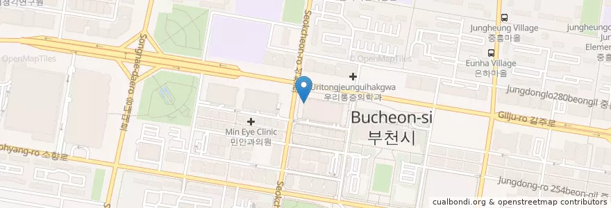 Mapa de ubicacion de 스마일디자인치과 en Corea Del Sur, Gyeonggi, 부천시.
