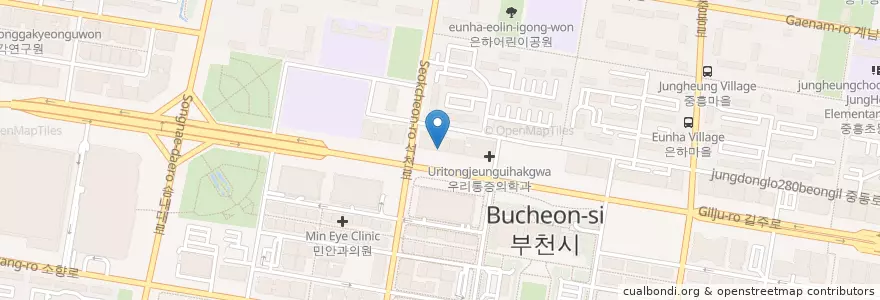 Mapa de ubicacion de 중동열린치과 en Südkorea, Gyeonggi-Do, 부천시.