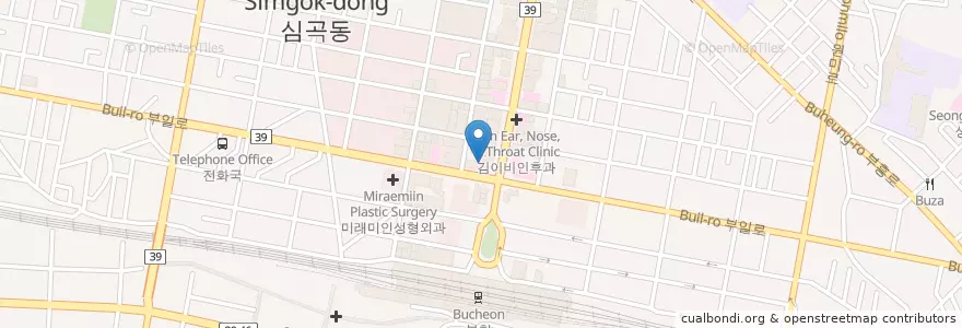 Mapa de ubicacion de 명성치과의원 en كوريا الجنوبية, 경기도, 부천시.