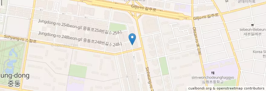 Mapa de ubicacion de 노블리안치과 en کره جنوبی, گیونگی-دو, 부천시.