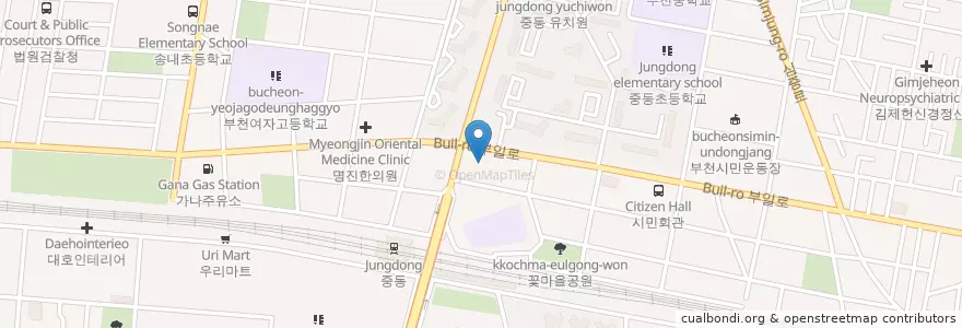 Mapa de ubicacion de 이주장치과 en Coreia Do Sul, Gyeonggi, 부천시.
