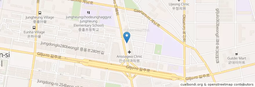 Mapa de ubicacion de 심미치과의원 en Zuid-Korea, Gyeonggi-Do, 부천시.