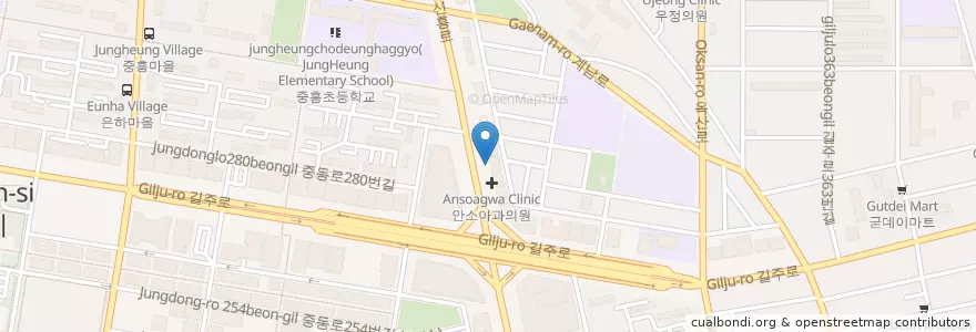 Mapa de ubicacion de 에녹동물병원 en Corée Du Sud, Gyeonggi, 부천시.
