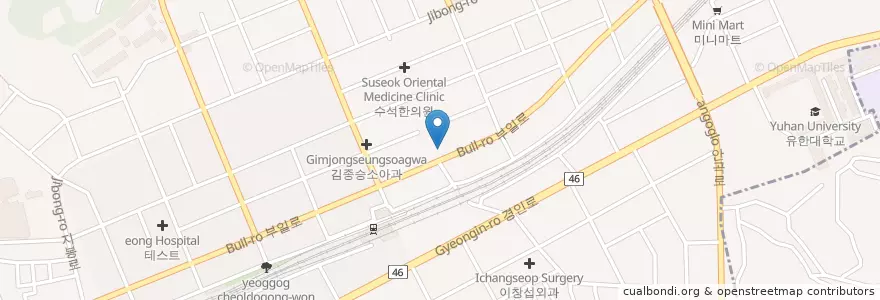 Mapa de ubicacion de 서울가정의원 en کره جنوبی, گیونگی-دو, 부천시.