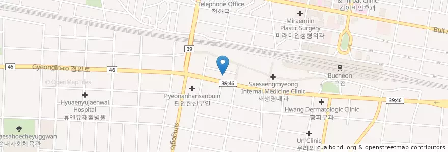 Mapa de ubicacion de Naesarang Internal Medicine Clinic en South Korea, Gyeonggi-Do, Bucheon-Si.