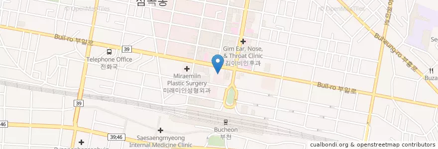 Mapa de ubicacion de 강영석내과 en كوريا الجنوبية, 경기도, 부천시.