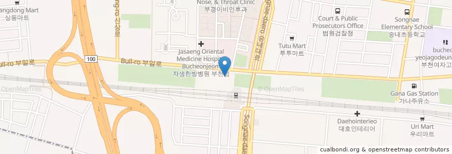 Mapa de ubicacion de 한양류마티즘내과의원 en کره جنوبی, گیونگی-دو, 부천시.
