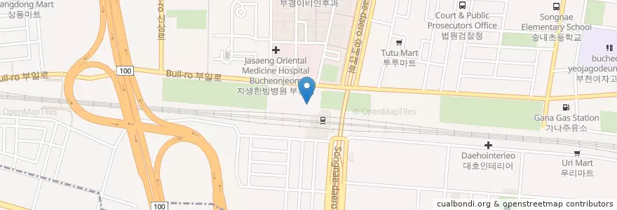 Mapa de ubicacion de 홍내과의원 en 대한민국, 경기도, 부천시.