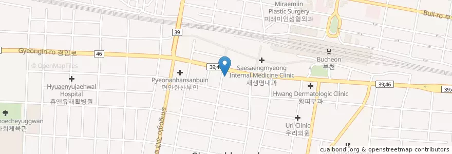 Mapa de ubicacion de Dana Internal Medicine Clinic en South Korea, Gyeonggi-Do, Bucheon-Si.