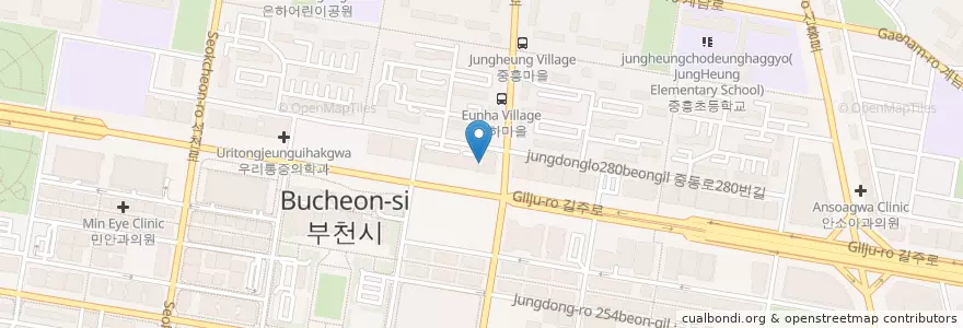 Mapa de ubicacion de Seongga Internal Medicine Clinic en South Korea, Gyeonggi-Do, Bucheon-Si.