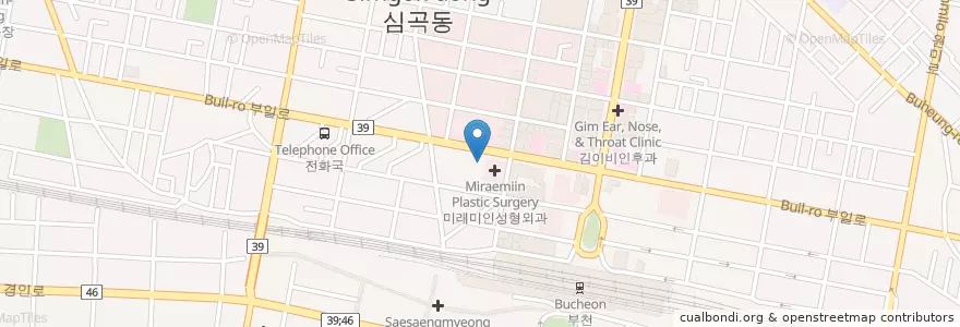 Mapa de ubicacion de 미래미인의원 en 대한민국, 경기도, 부천시.