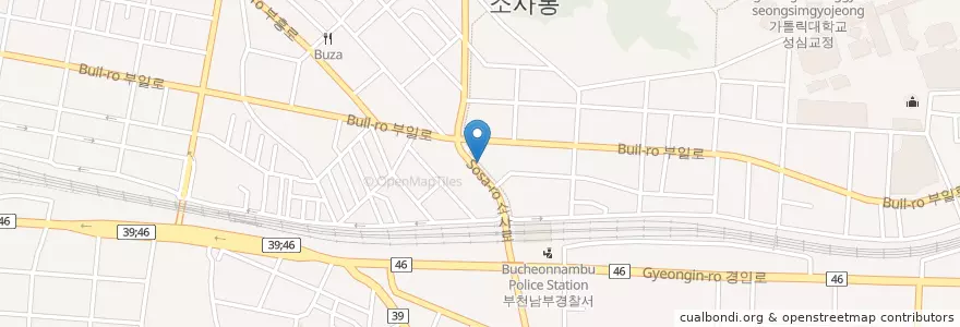 Mapa de ubicacion de 강요한외과의원 en كوريا الجنوبية, 경기도, 부천시.