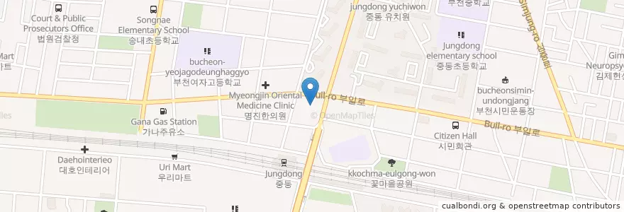 Mapa de ubicacion de Gimgichanpibu Urology en South Korea, Gyeonggi-Do, Bucheon-Si.