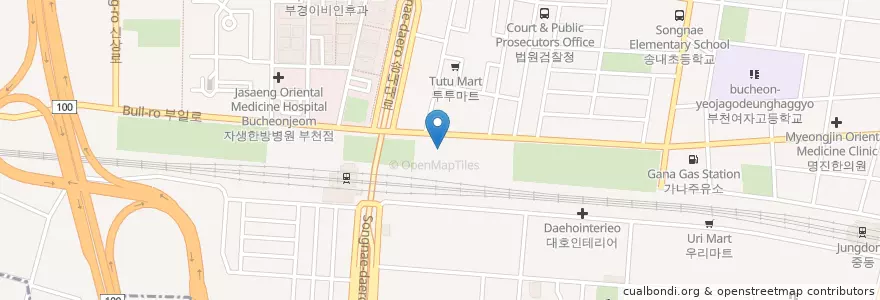 Mapa de ubicacion de 수와진산부인과 en 대한민국, 경기도, 부천시.