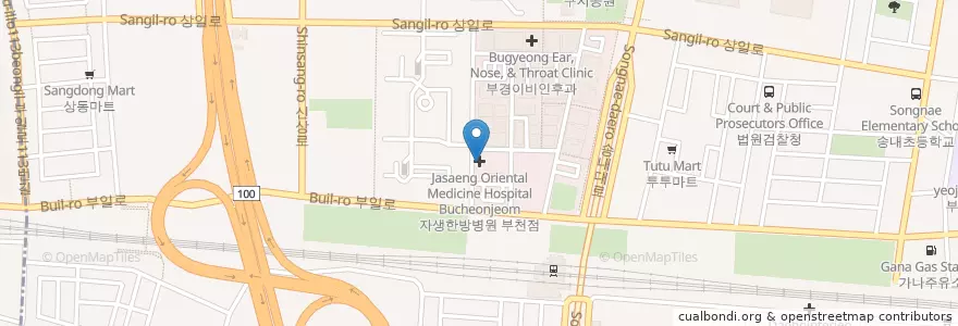 Mapa de ubicacion de 현대방사선과의원 en 대한민국, 경기도, 부천시.
