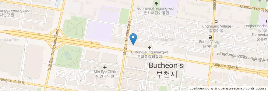 Mapa de ubicacion de Saebomsoagwa Clinic en South Korea, Gyeonggi-Do, Bucheon-Si.