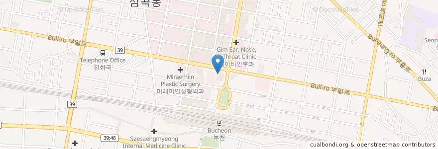 Mapa de ubicacion de 조영래정신과의원 en کره جنوبی, گیونگی-دو, 부천시.