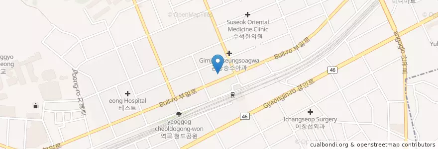 Mapa de ubicacion de 서울이비인후과의원 en South Korea, Gyeonggi-Do, Bucheon-Si.