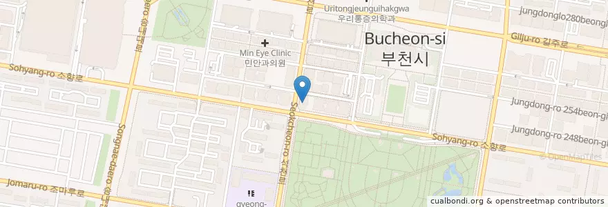 Mapa de ubicacion de (재단)대성재단 (Daeseongjaedan) en 대한민국, 경기도, 부천시.