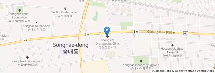 Mapa de ubicacion de 성심정형외과 en 대한민국, 경기도, 부천시.