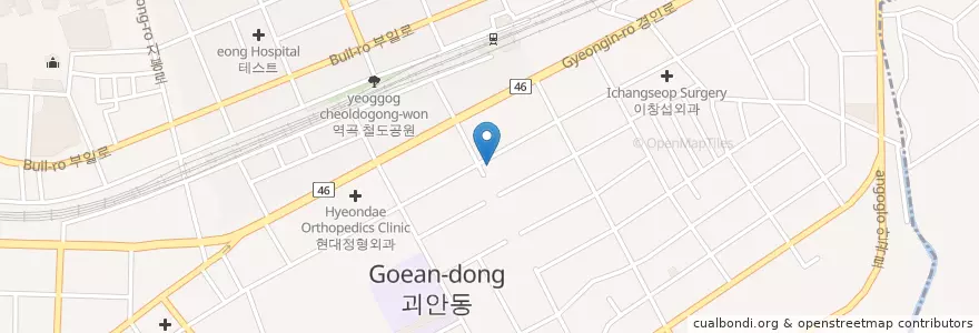 Mapa de ubicacion de 서울중앙내과 en 대한민국, 경기도, 부천시.