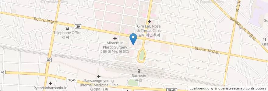 Mapa de ubicacion de 센스의원 en Korea Selatan, Gyeonggi, 부천시.