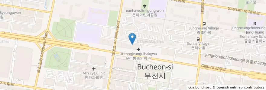 Mapa de ubicacion de 정유곤산부인과 en Corea Del Sud, Gyeonggi, 부천시.