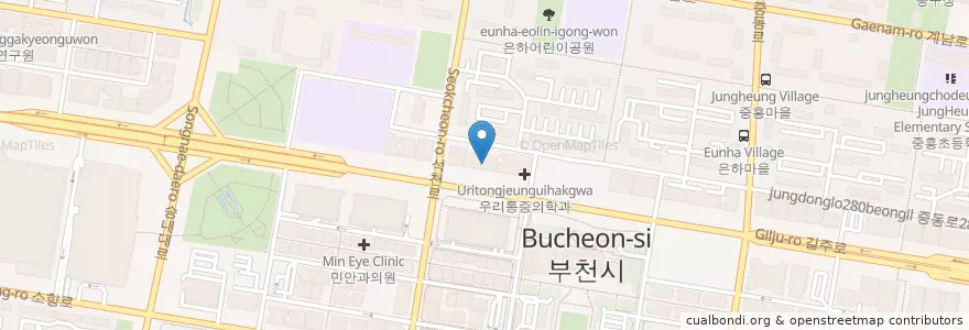 Mapa de ubicacion de 김세일산부인과의원 en کره جنوبی, گیونگی-دو, 부천시.