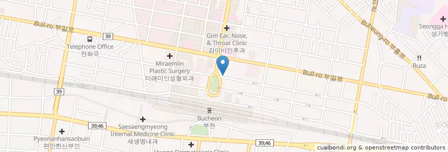 Mapa de ubicacion de 김우진피부비뇨기과 en Südkorea, Gyeonggi-Do, 부천시.