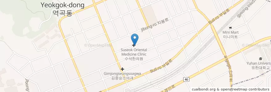 Mapa de ubicacion de 수석한의원 en کره جنوبی, گیونگی-دو, 부천시.