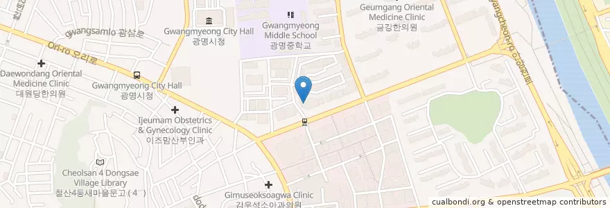 Mapa de ubicacion de 한소망언어치료센터 en Korea Selatan, Gyeonggi, 광명시.