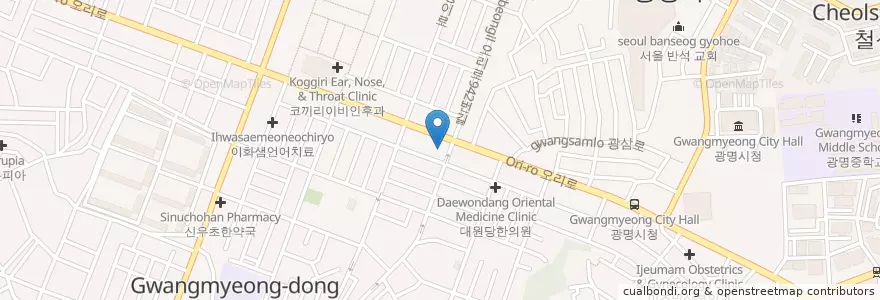 Mapa de ubicacion de 강내과의원 en 大韓民国, 京畿道, 光明市.