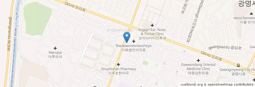 Mapa de ubicacion de 임내과의원 en کره جنوبی, گیونگی-دو, 광명시.