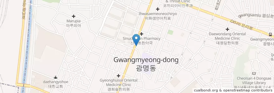 Mapa de ubicacion de 광명종합동물병원 en Corée Du Sud, Gyeonggi, 광명시.