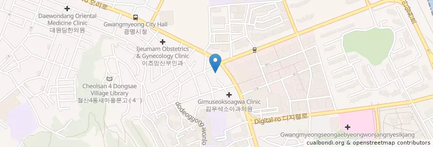 Mapa de ubicacion de 미래치과의원 en 대한민국, 경기도, 광명시.