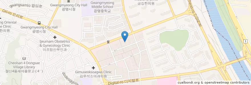 Mapa de ubicacion de 문영환치과의원 en Coreia Do Sul, Gyeonggi, 광명시.