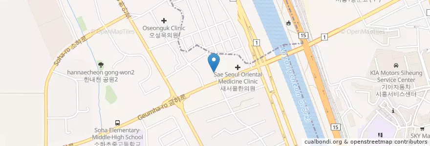 Mapa de ubicacion de 미소치과의원 en 韩国/南韓, 京畿道, 光明市.