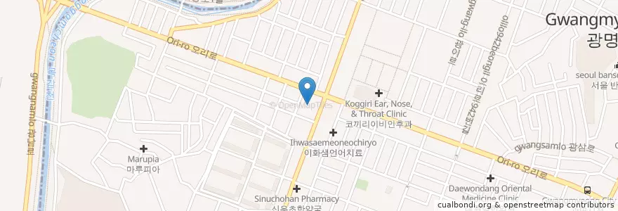 Mapa de ubicacion de 중앙치과 en Corea Del Sud, Gyeonggi, 광명시.