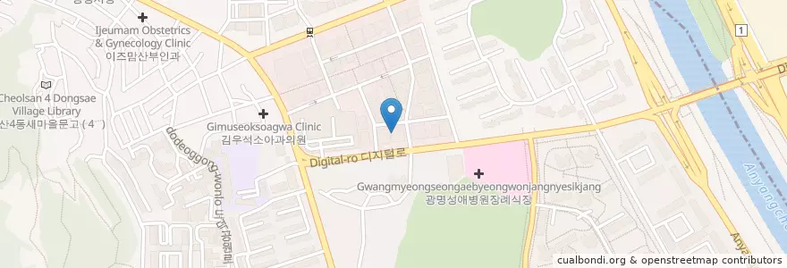 Mapa de ubicacion de 광명뉴욕치과의원 (구. 이상돈치과의원) en كوريا الجنوبية, 경기도, 광명시.