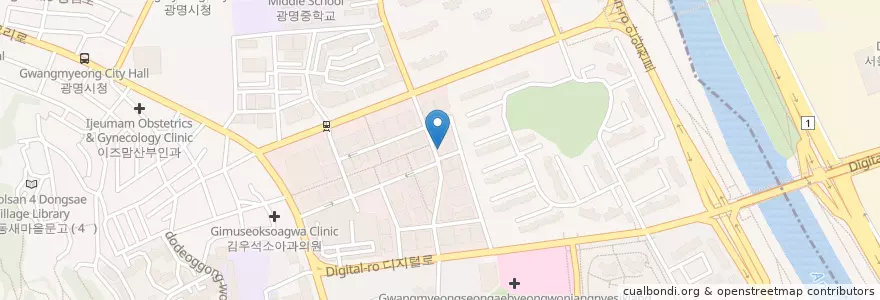 Mapa de ubicacion de 김현덕최과의원 en 대한민국, 경기도, 광명시.