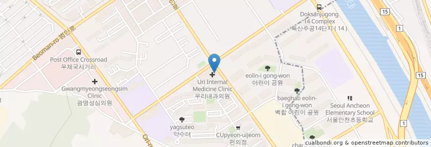 Mapa de ubicacion de 이상용치과의원 en Corée Du Sud, Gyeonggi, 광명시.