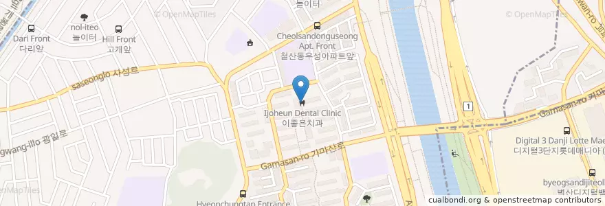 Mapa de ubicacion de 이좋은치과 en Республика Корея, Кёнгидо, 광명시.