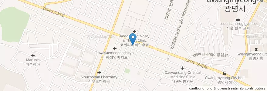 Mapa de ubicacion de 김석주치과의원 en Güney Kore, 경기도, 광명시.