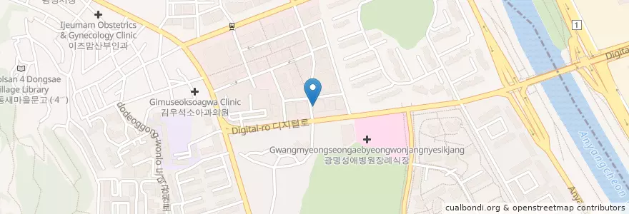 Mapa de ubicacion de 코코이비인후과 en Zuid-Korea, Gyeonggi-Do, 광명시.