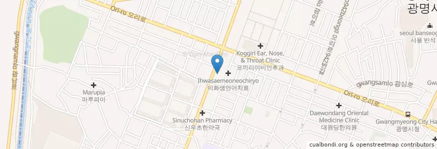 Mapa de ubicacion de 광명연세안과의원 en Güney Kore, 경기도, 광명시.
