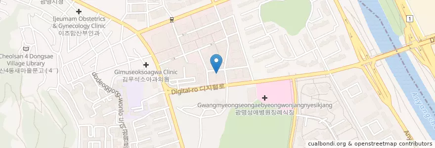 Mapa de ubicacion de Iyunho Internal Medicine Clinic en South Korea, Gyeonggi-Do, Gwangmyeong-Si.