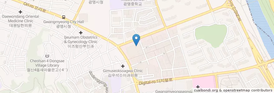 Mapa de ubicacion de Goryeo Neuropsychiatric Clinic en South Korea, Gyeonggi-Do, Gwangmyeong-Si.