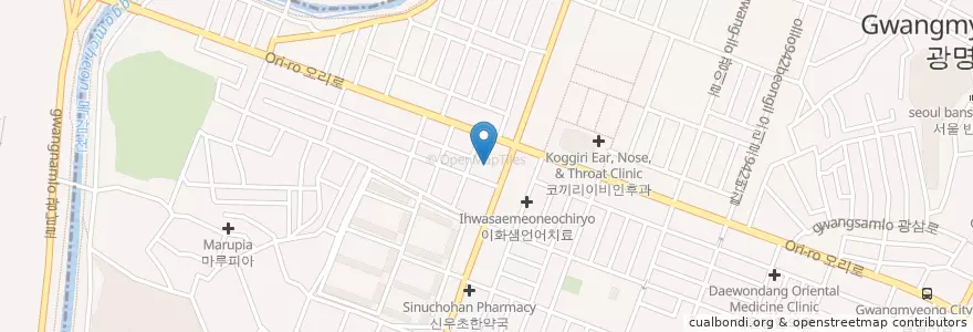 Mapa de ubicacion de 오정성산부인과의원 en Zuid-Korea, Gyeonggi-Do, 광명시.