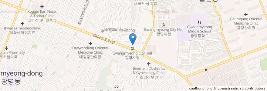 Mapa de ubicacion de 온누리내과의원 en Korea Selatan, Gyeonggi, 광명시.